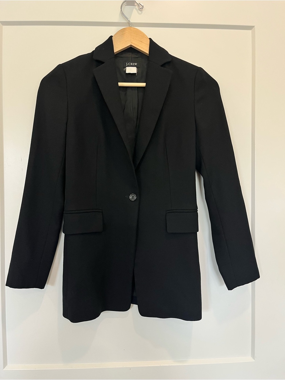J Crew one button black classic preppy academia office career chic blazer size M - Picture 2 of 8